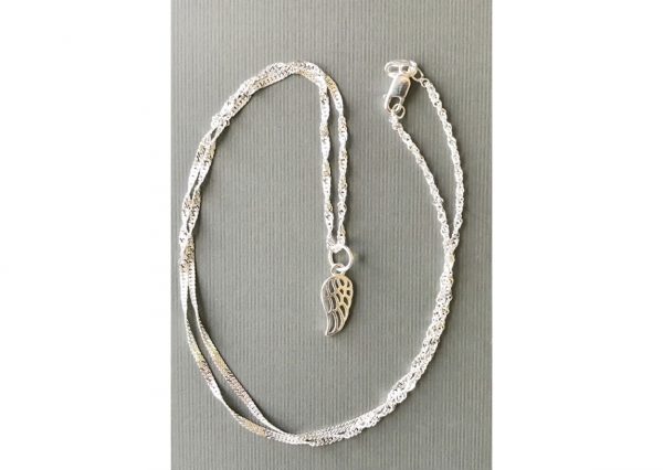 Helena wing necklace silver.ong