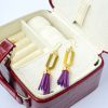 brass tassel purple earrings72