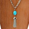 big double chain turquoise necklace72