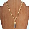 gold chain gray pendant72