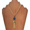 gold round chain blue tassel72