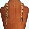 gold round chain gray necklace72
