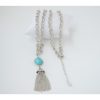 howlite turquoise silver tassel double chain