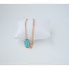 howlite turquoise small stone pendant gold necklace