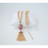 magenta and gold tassel chain necklace