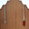 small silver chain red necklace72