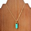 thin gold chain turquoise necklace stone72
