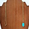 thin gold chain turquoise stone72