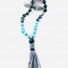 black network and turquoise howlite mala