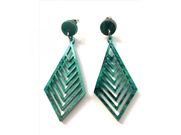 green chevron earrings72