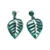 green hollow leaf earrings72