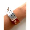 afirmation metal tag leather bracelet72