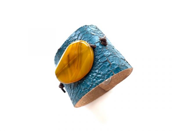 antique blue amber cuff72