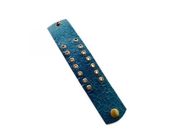 antique blue cuff gold rivets72