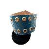 antique blue leather cuff rivets72