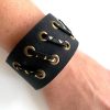 black and gold cord leather cuff72