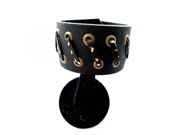 black and gold cord on black cuff72