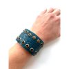 gold rivets blue cuff72