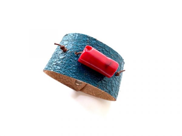 red bamboo died antique blue cuff72